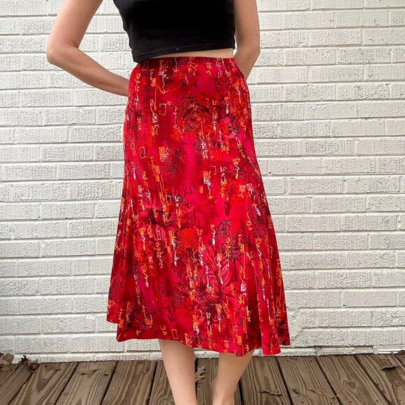 Chico's Dresses & Skirts - Chico's Travelers Vintage 90's Red Graphic Maxi Skirt